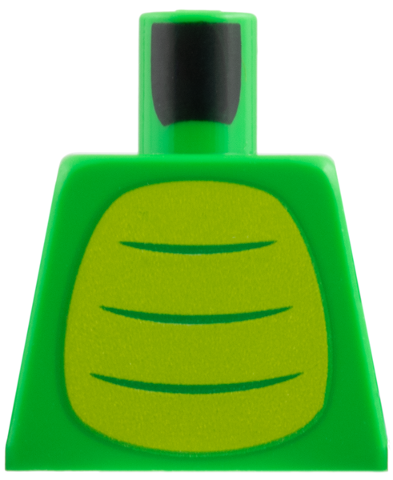 Lego Torso Lime Belly with 3 Bright Green Stripes Pattern / Bright Green