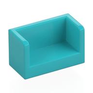 Lego Panel 1 x 2 x 1 with Rounded Corners and 2 Sides / Medium Azure