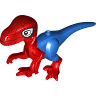 Lego Animal, Dinosaur, Spider-Raptor with Red Arms, Legs, Head, Black Spider-Webs print / Blue