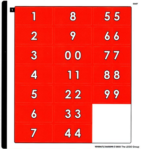 Lego Sticker Sheet for Set 40541-1