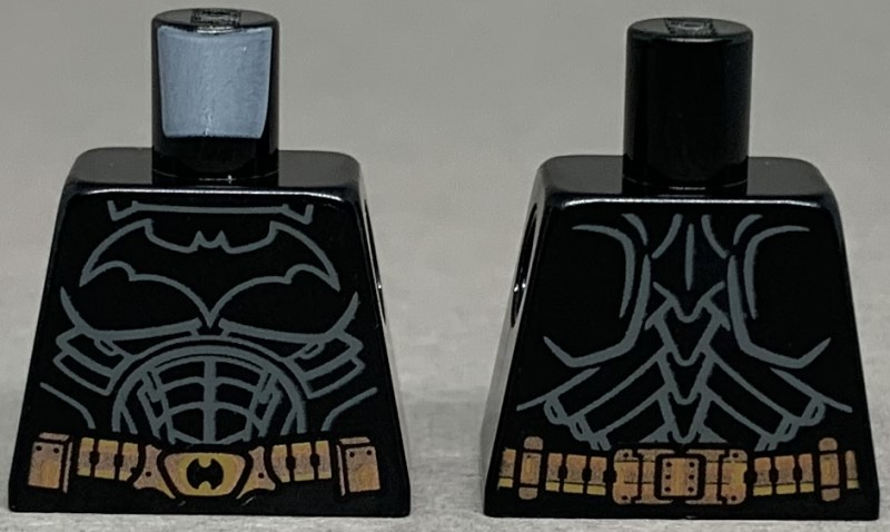 Lego Torso Batman Logo with Body Armor Outline, Copper Belt Pattern / Black