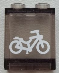 Lego Panel 1 x 2 x 2 with Side Supports - Hollow Studs with White Bicycle Pattern (Sticker) - Set 60051