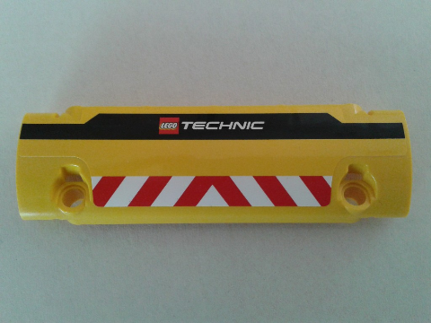 Lego Technic, Panel Curved 11 x 3 with LEGO TECHNIC Logo and Red and White Danger Stripes Pattern (Sticker) - Set 8053
