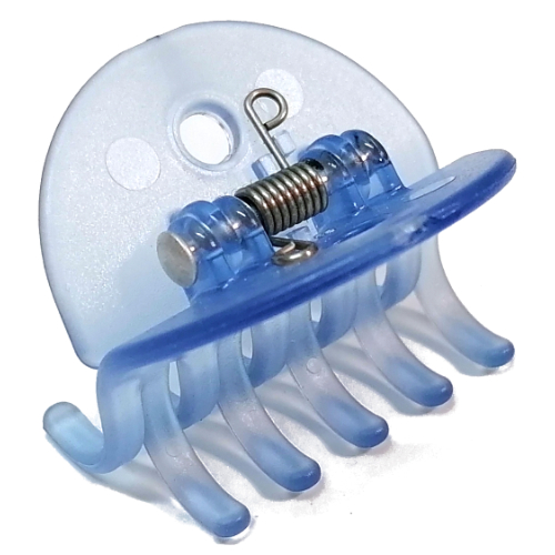 Lego Clikits Hair Clip, Grip, 5 Teeth per Side / Trans-Light Royal Blue