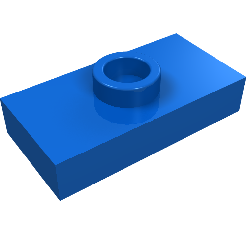 Lego Plate Special 1 x 2 with 1 Stud without Groove (Jumper) / Blue