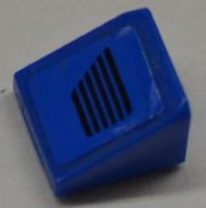 Lego Slope 30 1 x 1 x 2/3 with Black Vent Grille Pattern Model Right (Sticker) - Set 8125 / Blue