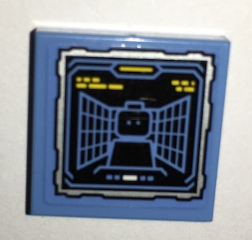 Lego Tile 2 x 2 with Batcomputer Minifigure Target Display Pattern (Sticker) - Set 70909