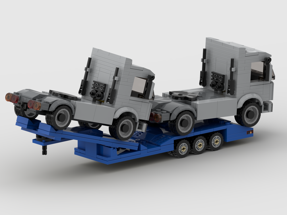 Lego Truck Transport Trailer with 2 Mercedes Actros Trucks