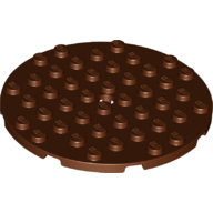 Lego Plate Round 8 x 8 / Reddish Brown