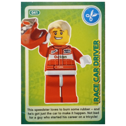 Lego Trading Card, Create the World - Race Car Driver