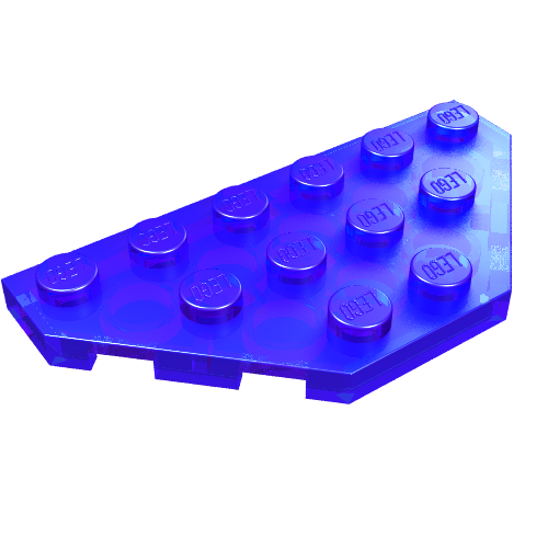 Lego Wedge Plate 3 x 6 Cut Corners / Trans-Purple