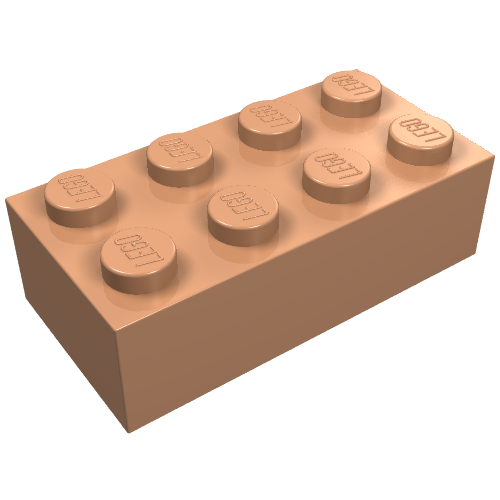Lego Brick 2 x 4 / Nougat