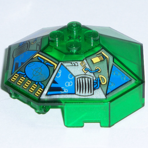 Lego Windscreen 6 x 6 Octagonal Canopy with Axle Hole and Hydronauts Print