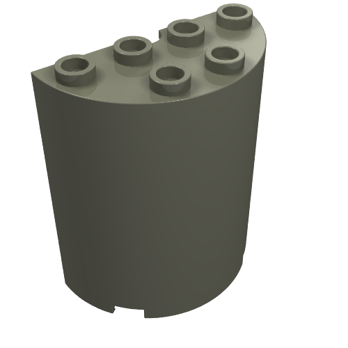 Lego Cylinder Half 2 x 4 x 4 / Dark Gray