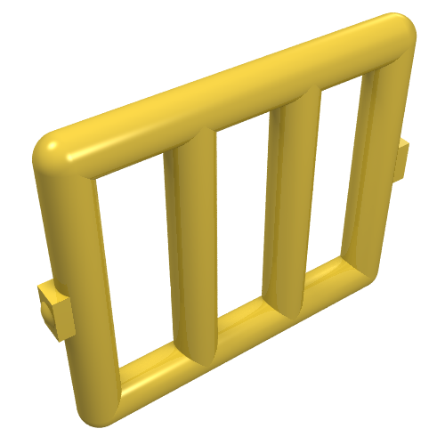 Lego Bar 1 x 4 x 3 Window [Side Tabs] / Yellow