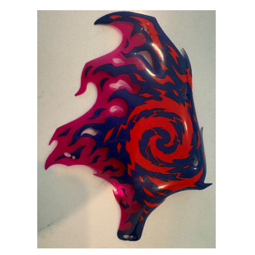 Lego Wing, Left, Dragon, Red Swirl, Dark Purple and Magenta Membranes Print