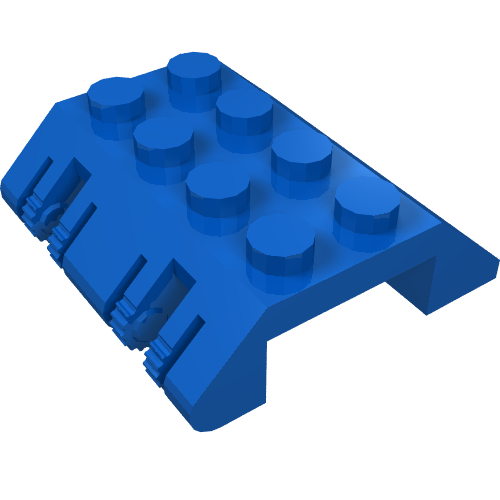 Lego Slope 45° 4 x 4 Double with Locking Hinge / Blue