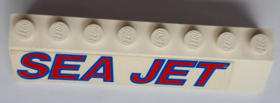 Lego Slope 45 2 x 8 with 'SEA JET' Pattern Model Right Side (Sticker) - Set 5521