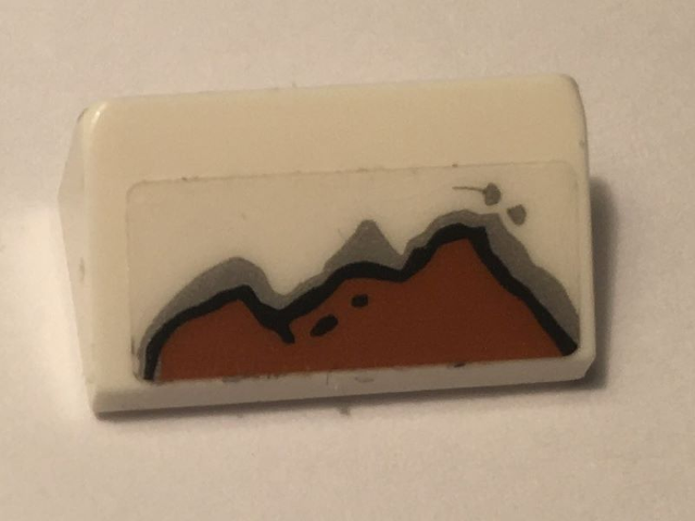 Lego Slope 30 1 x 2 x 2/3 with Rust Pattern (Sticker) - Set 10274