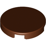 Lego Tile Round 2 x 2 with Bottom Stud Holder / Reddish Brown