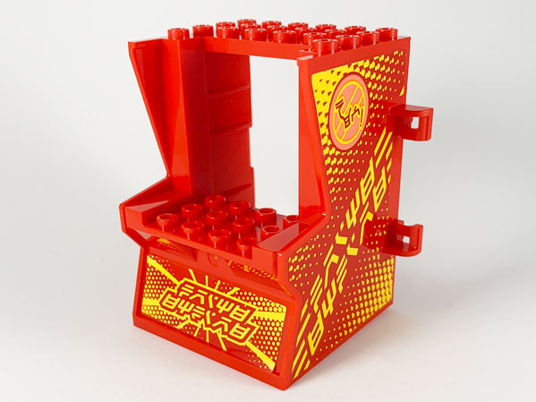 Lego Minifigure, Utensil Arcade Game Cabinet Body with Fire Game Pattern (Stickers) - Set 71714