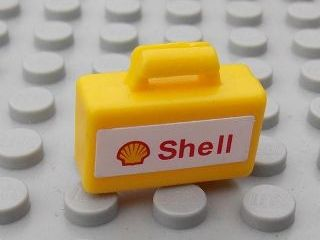 Lego Minifigure, Utensil Briefcase with Shell Logo and Text Pattern (Sticker)  - Set 8654