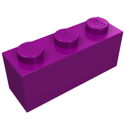 Lego Brick 1 x 3 / Purple
