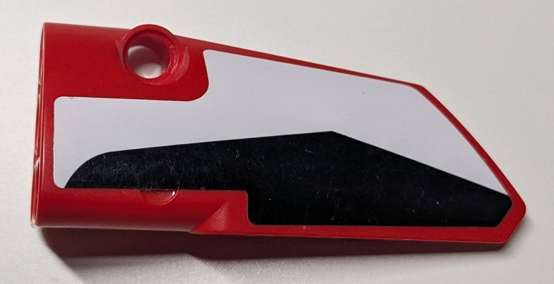 Lego Technic, Panel Fairing # 3 Small Smooth Long, Side A with Black and White Stripes Pattern (Sticker) - Set 42125
