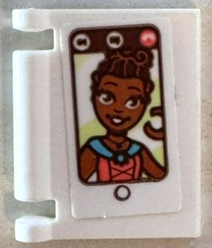 Lego Minifigure, Utensil Book Cover with Tablet Computer Screen, Minifigure with Coral and Medium Azure Top Pattern (Sticker) - Set 41717
