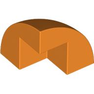 Lego Brick Round Corner, Curved 2 x 2 x 1 2/3 Quarter Dome with 1 Cutout / Orange