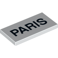 Lego Tile 2 x 4 with 'PARIS' Print / White