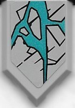 Lego Tile, Modified 2 x 3 Pentagonal with Rock Surface with Dark Turquoise Cracks Pattern (Sticker) - Set 40556