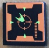 Lego Tile 2 x 2 with Target on Screen Pattern (Sticker) - Set 7690 / Black