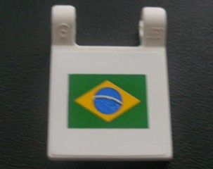 Lego Flag 2 x 2 Square with Flat Edge with Brazilian Flag Pattern (Sticker) - Set 8672