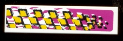 Lego Tile 1 x 4 with Racers Pattern Model Right Side (Sticker) - Set 8131