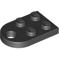 Lego Plate Special 3 x 2 with Rounded End, Hole / Black