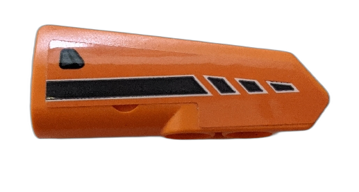 Lego Technic, Panel Fairing #22 Very Small Smooth, Side A with Dark Bluish Gray Broken Stripe and Door Handle Pattern (Sticker) - Set 42076