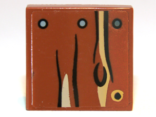 Lego Tile 2 x 2 with Wood Grain, Knot, and Nails Pattern (Sticker) - Set 9473