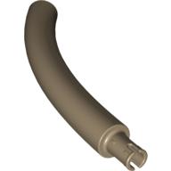 Lego Animal Body Part / Plant, Tail / Neck / Branch / Trunk, Middle Section with Pin, Round Pin Hole / Dark Tan