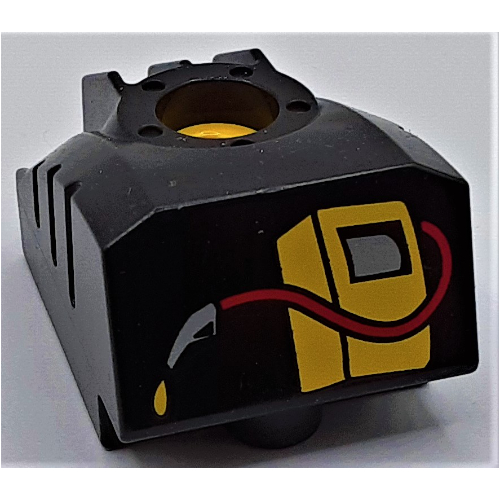 Lego Duplo Toolo MyBot Engine Program Brick with Yellow Gas / Petrol / Fuel Pump Print / Black