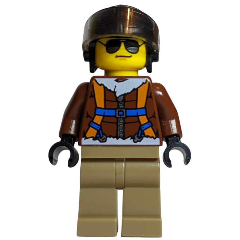 Lego Arctic Explorer, Pilot, Black Helmet, Sunglasses