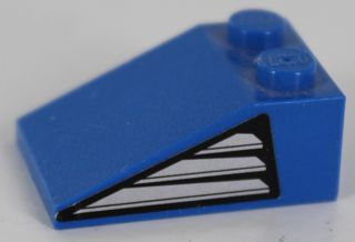 Lego Slope 33 3 x 2 with Black and Silver Vents Model Left Side Pattern (Sticker) - Set 8106 / Blue