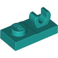 Lego Plate Special 1 x 2 [Open O Top Clip] / Dark Turquoise