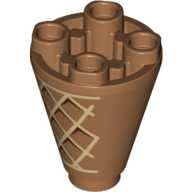 Lego Cone 2 x 2 x 2 Inverted with Ice Cream Waffle/Cone print