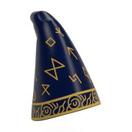Lego Hat Cone Drooping with Gold Trim, Runes Print / Dark Blue