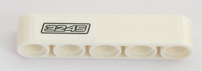 Lego Technic, Liftarm Thick 1 x 5 with Silver '3245' Pattern Model Left Side (Sticker) - Set 42043