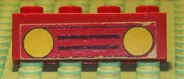 Lego Brick 1 x 4 with Car Grille Black and Yellow Headlights Pattern (Sticker) - Set 379-1