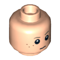 Lego Minifig Head Anakin Skywalker, Dual Sided, Freckles, White Pupils / Podracer Goggles Print [Blocked Open Stud] / Light Nougat