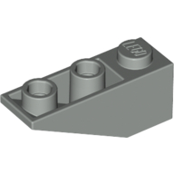 Lego Brick Sloped Inverted 34° 3 x 1 without Internal Stopper / Light Gray