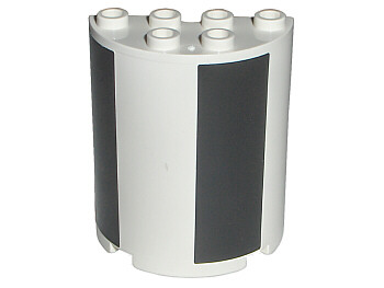 Lego Cylinder Half 2 x 4 x 4 with Black Sections Pattern (Stickers) - Set 7468